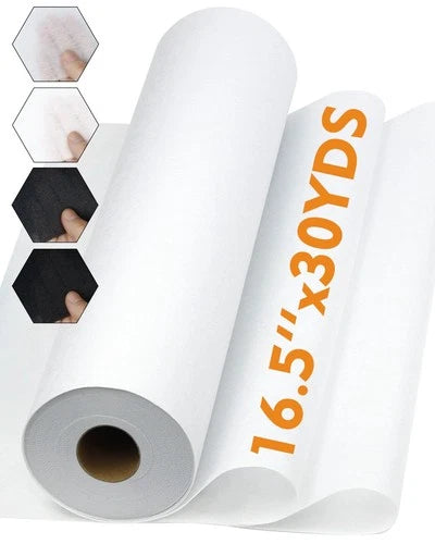PLANTIONAL Medium Weight White Iron-On Non-Woven Fusible Interfacing: 16.5