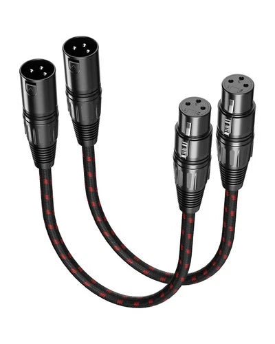 Short XLR Cables 1ft 2 Pack, Microphone Cable Balanced Shielded Nylon...