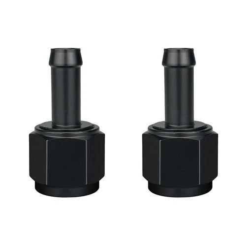 10AN Female to 3/8 Barb Hose Fitting Adapter Straight Swivel Aluminum Black, Pac