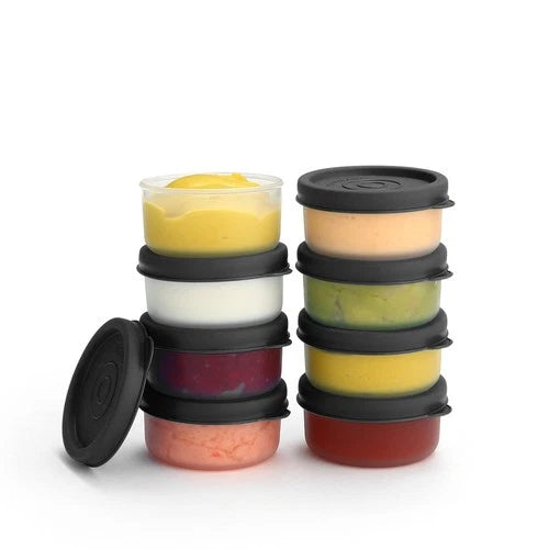 Condiment Cups Containers with Lids-8 pk. 1.3oz.- Sauce Cups Leak proof Reusable