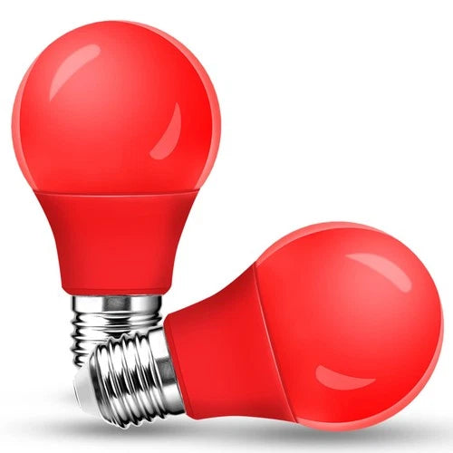 2 Pack A15 LED Red Light Bulb, 5W Equivalent, E26 Base, Nightlight & Party Decor