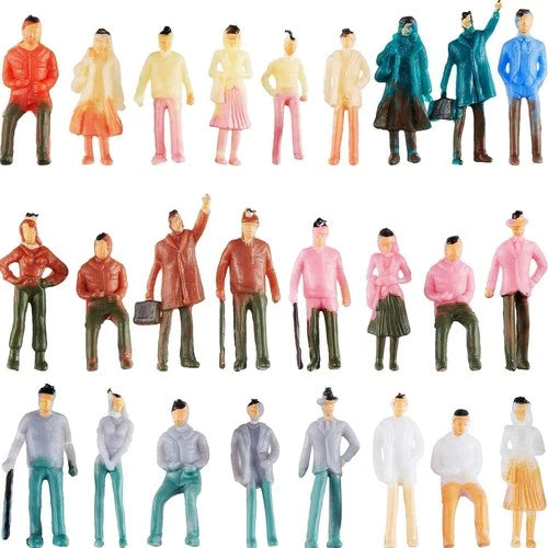 100 Pcs Miniature People Figurines 1:75 Scale Model Trains Architectural 0.98...
