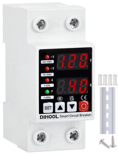 Adjustable Voltage Protector 110V 220V Low/High Voltage Cutoff and Overcurrent
