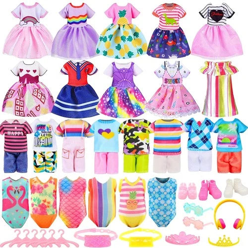 30 Pcs Chelsea Doll Clothes and Accessories Include 4 Tops 4 Pants for Boy Doll