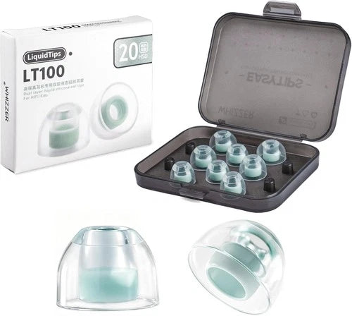 WHIZZER LT100 Liquid Silicone Eartips, 4 Pairs XS/S/M/L, Soft Replacement for