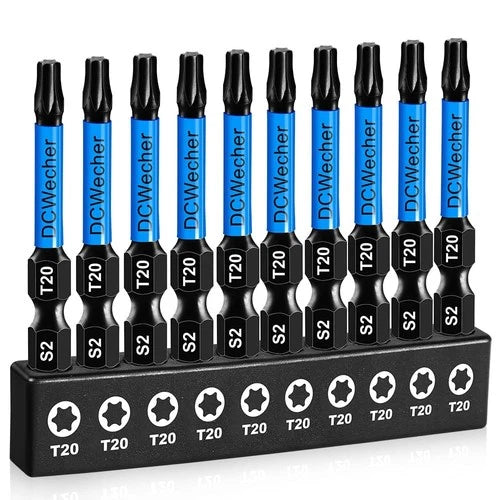 10-Pack T20 Torx Bit 2 Inch, Professional-Grade T 20 Torx Screwdriver Bits for I