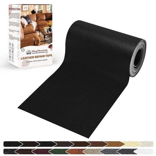 Leather Repair Patch, 4 X 63 Inches Self-Adhesive Tape for Damaged Leather (Blac