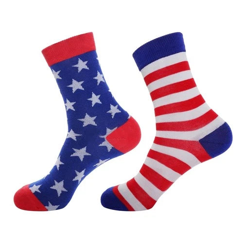 American Flag Socks for Men Women Stars Stripes Novelty Crew Socks 4th of July