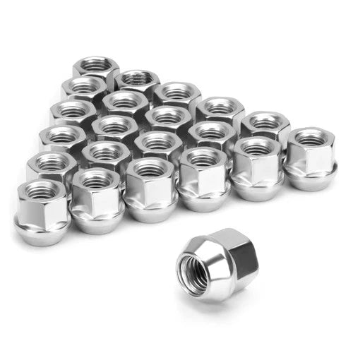 12Mmx1.5 Zinc Aftermarket Wheel Lug Nuts, 20 Pcs M12X1.5 Open End Cone Seat Bulg