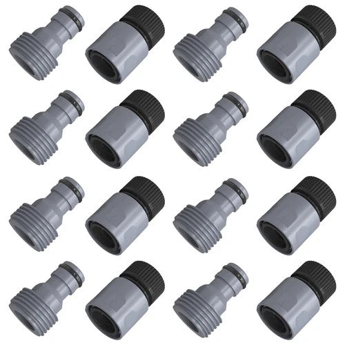 8 Sets Garden Hose Quick Connector, 3/4 Inch Plastic Water Hose Fittings Male an