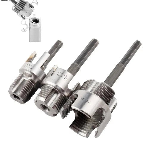 3Pcs Integrated Internal & External Pipe Threading Tool, Dual-Function Pipe