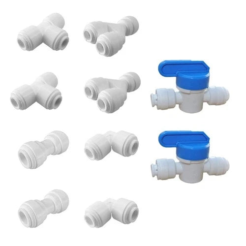 3/8 Push to Connect Fittings - 3/8 OD Tubing Set Ball Valve - Pack of 10