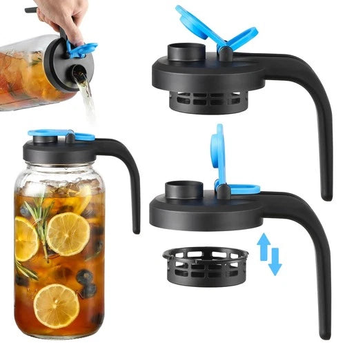 UPGRADED- Mason Jar Pour Spout Lids with Detachable Filters for Wide Mouth Ma...