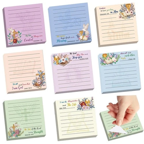 600 Sheets Bible Sticky Notes, Self Stick Christian Notepads Bible Verse Cute
