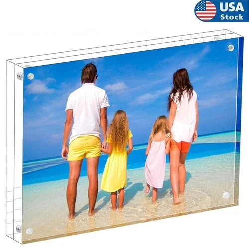 Acrylic Picture Frame Freestanding Double Sided Thickness Frameless Magnetic New