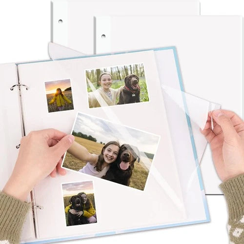 11 x 9 Inch Photo Album Refill Pages,Album Pages for 3 Ring Binder, Self Adhe...