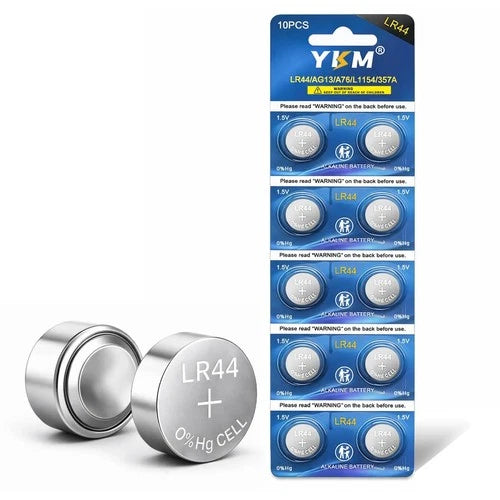 YKM LR44 Batteries AG13 L1154f A76 357/303 L1154 L1154c LR44h 1.5V Alkaline Batt