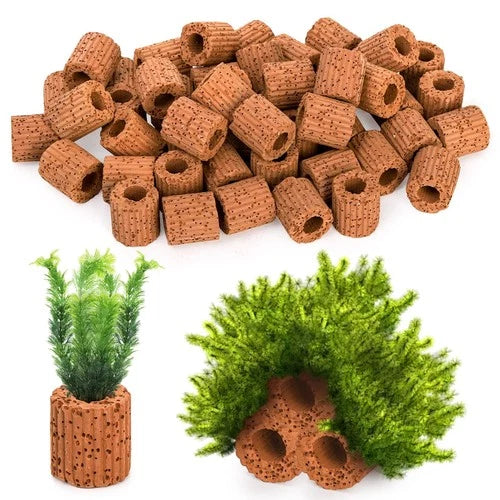 50 Pcs Aquatic Water Plant Fixed Rings, Ceramic Aquarium Plant Holder Weights Aq