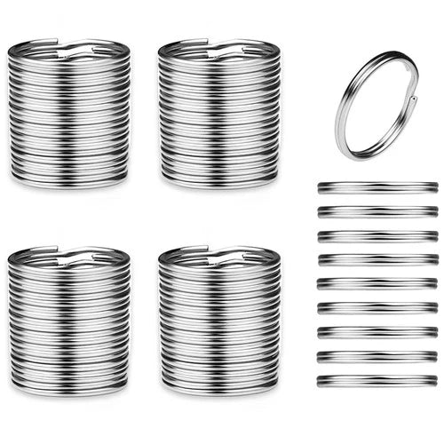 50pcs 30mm Key Ring Keychain Metal Silver Round Split Key Chains Rings Connector