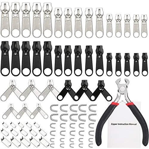85 Pieces Zipper Repair Kit Zipper Zipper with Instruction Manual and Zipper ...